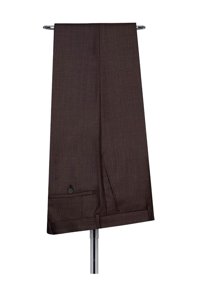Dark Brown 2 Piece Classic Peak Lapel Side Button Suit