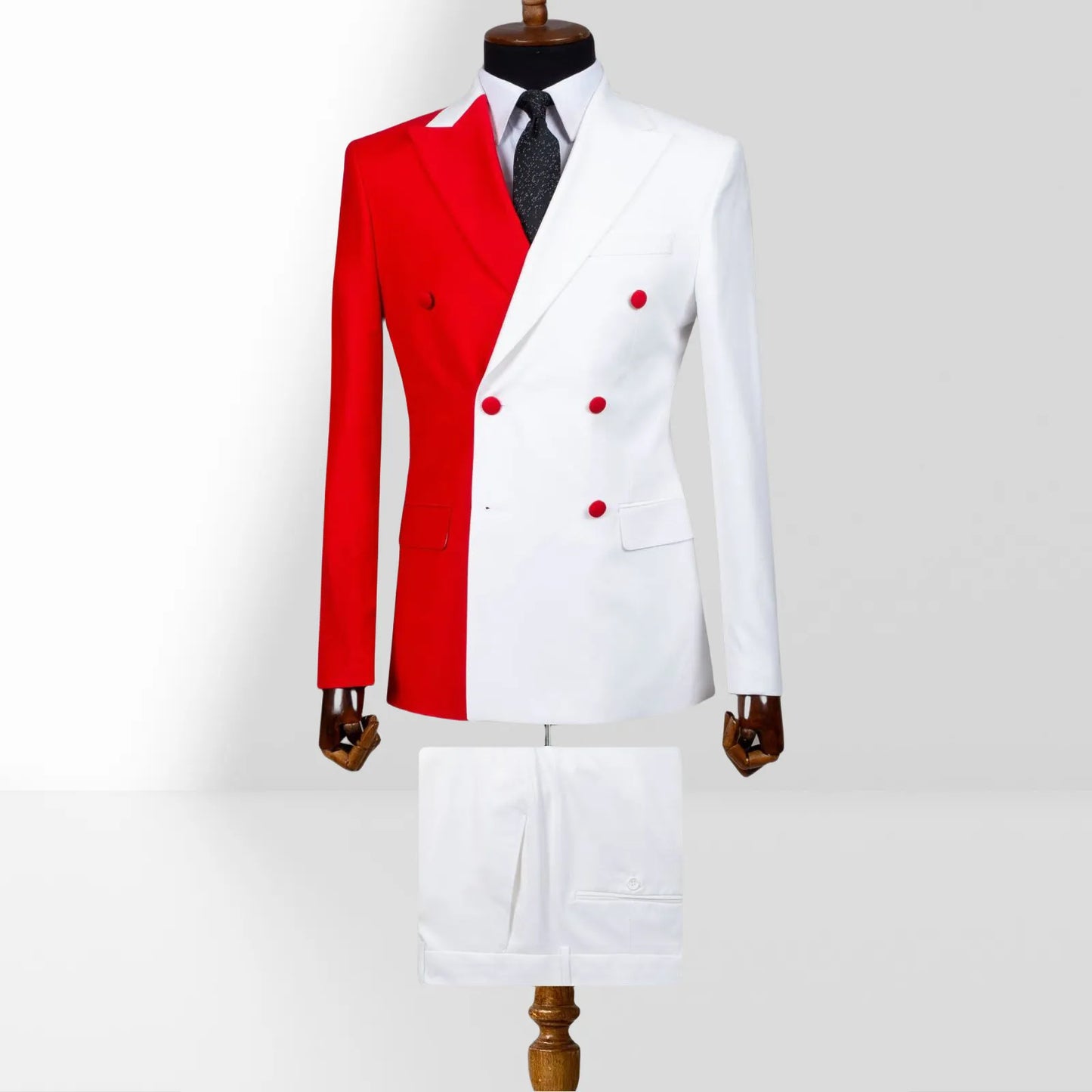 2 Piece Double Breasted Peak Lapel Men Suits Orange/Red/Black/Green