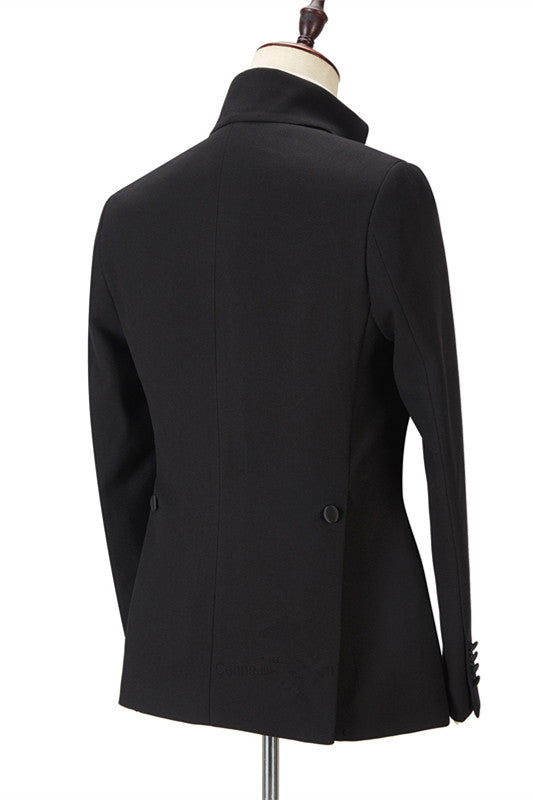 Chic Black Designer Slim Fit Peaked Lapel Men Suits for Prom