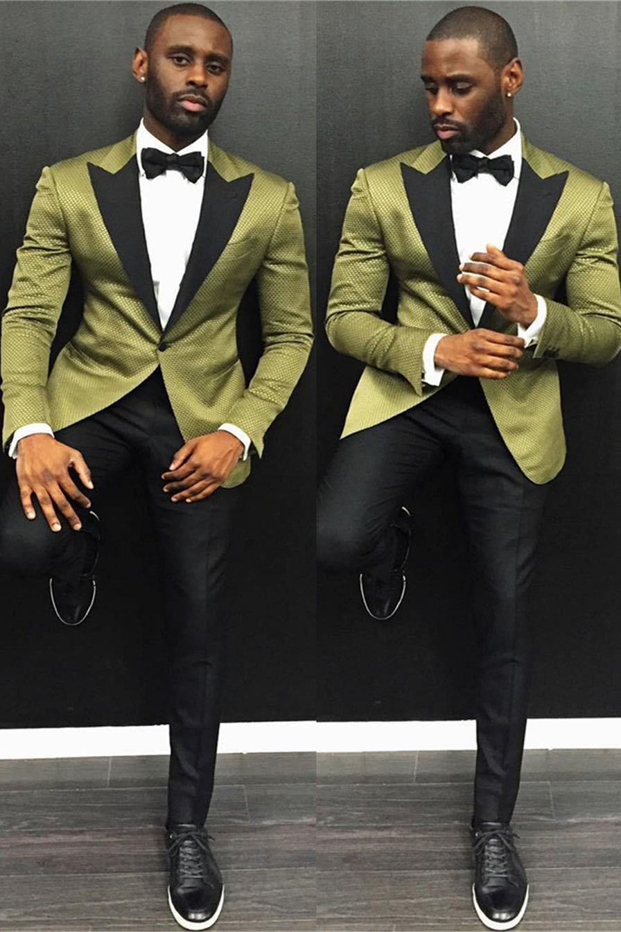 Classic Green One Button Slim Fit Single Breasted Tuxedo