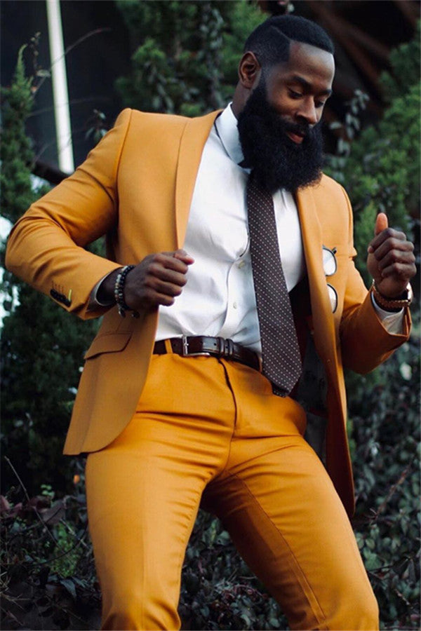 Classy Brown Shawl Lapel One Button Men's Suit