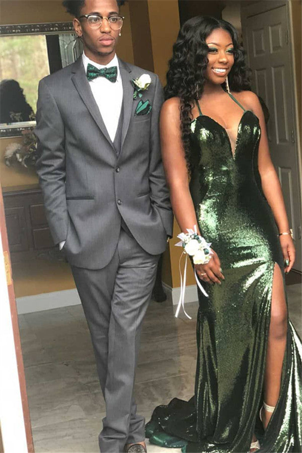 Classy Formal Gray 3-Piece Slim Fit Suit for Prom