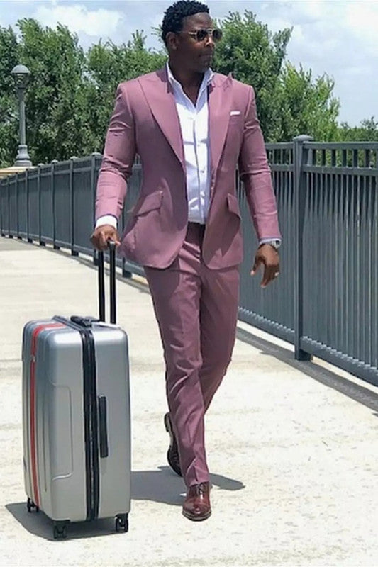 Classy Slim Fit Peaked Lapel Single Breasted Newest Men Suits