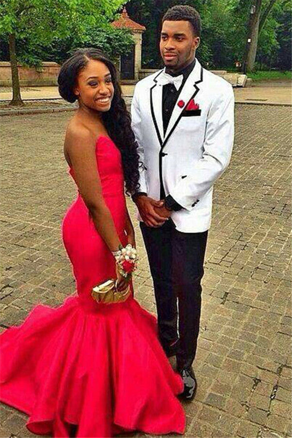 Classy White Notch Lapel One Button Discount Men's Suits