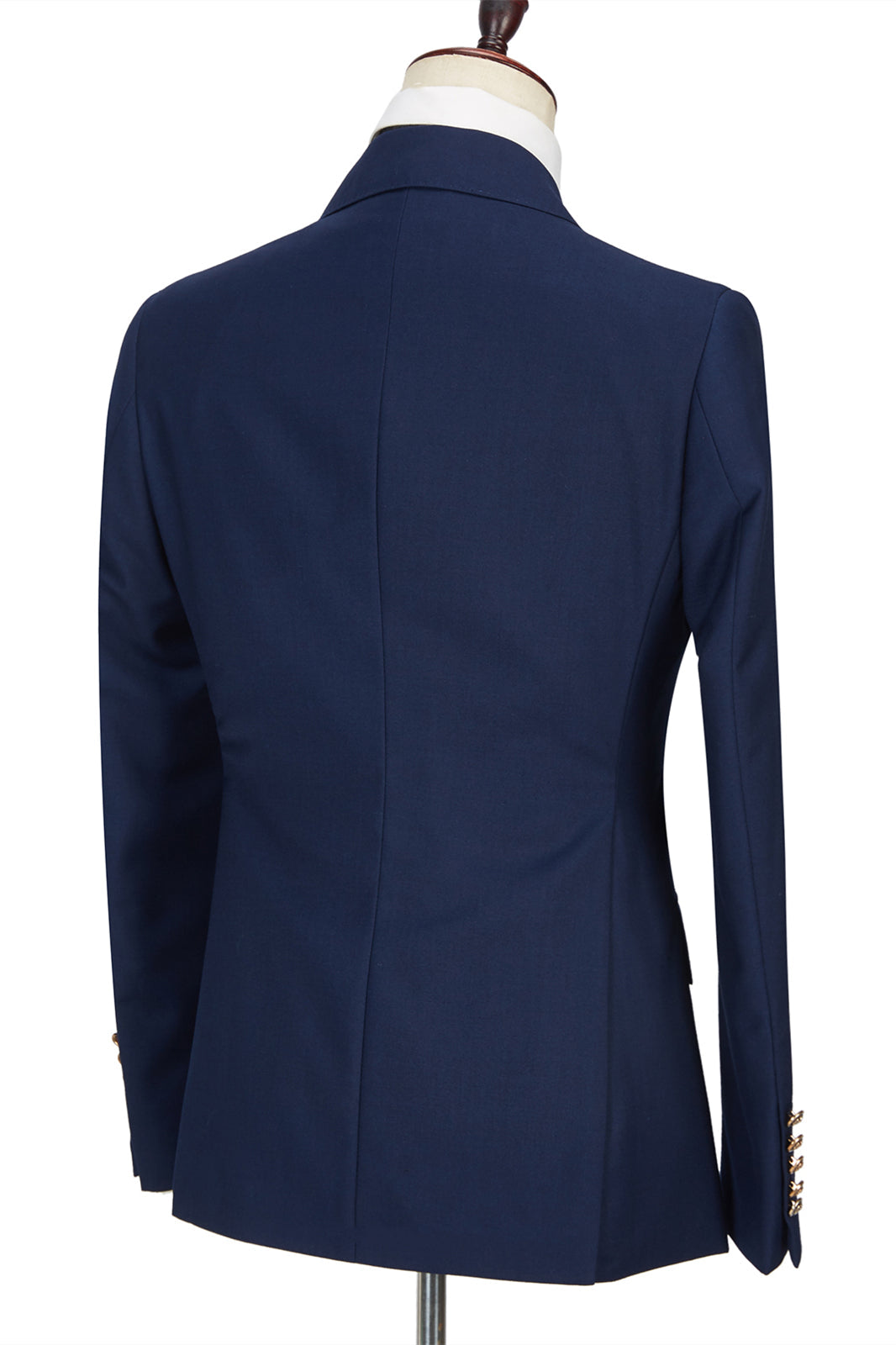 Dark Navy Peak Lapel Double Breasted Formal Men Suit