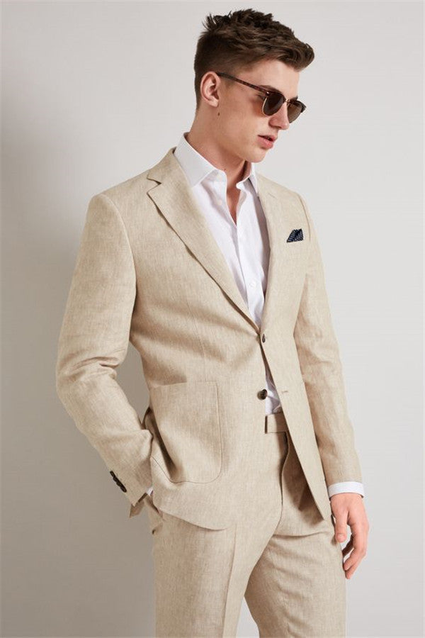 Notch Lapel Wedding Tuxedos for Groomsmen Summer Prom Men Suit