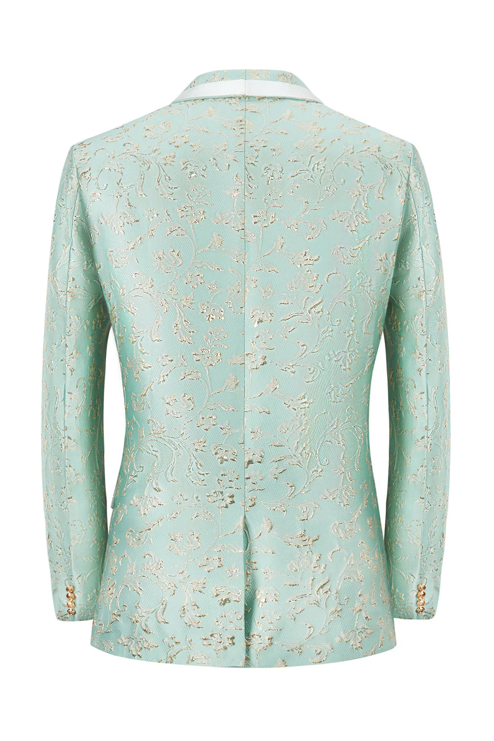Light Green Shawl Lapel Single Breasted 2-piece Outfit