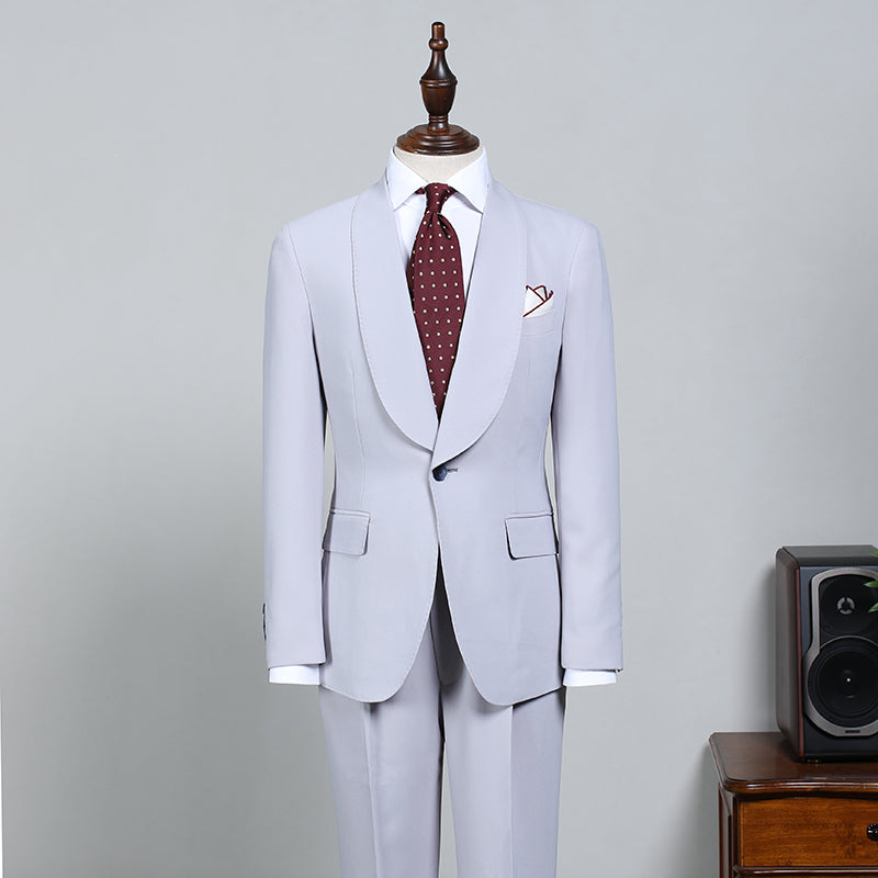 Fashion Milky Purple Two-pieces Bespoke Wedding Suit for Grooms