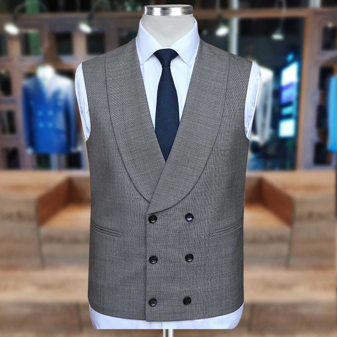 Luxury Grey Peaked Lapel Single Breasted 3-piece Suits