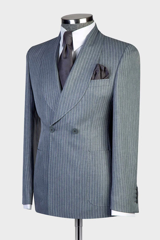 Pinstripe Two-button 2-piece Outfit