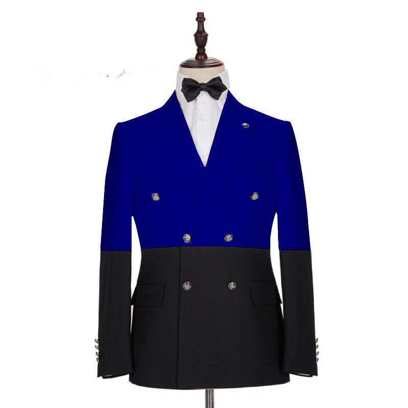 Modern Royal Blue Double Breasted Designer Men Suits