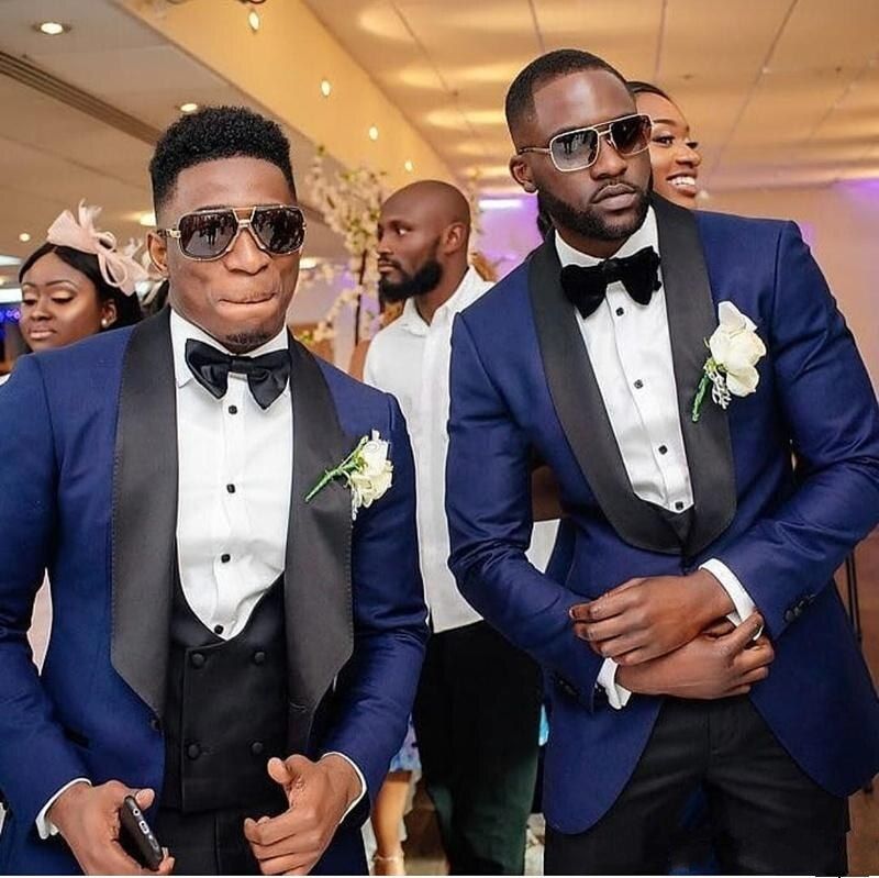 Navy Blue 3-piece Wedding Groomsmen Tuxedo