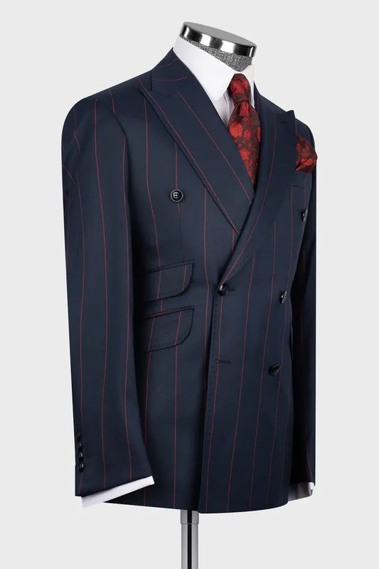 Striped Double-breasted 2-piece Suit