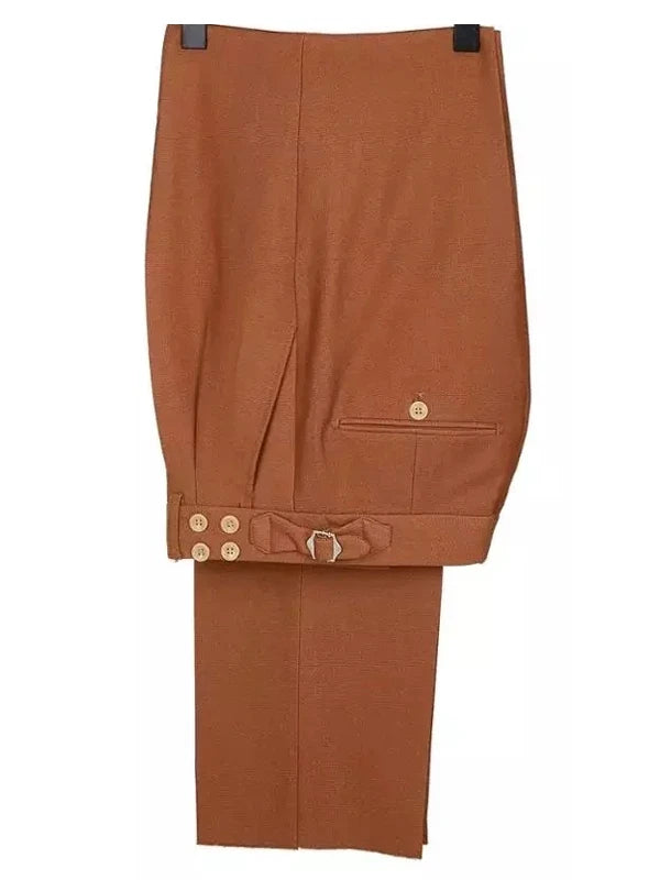 Brwon Peaked Lapel 3-piece Fashion Men Suits