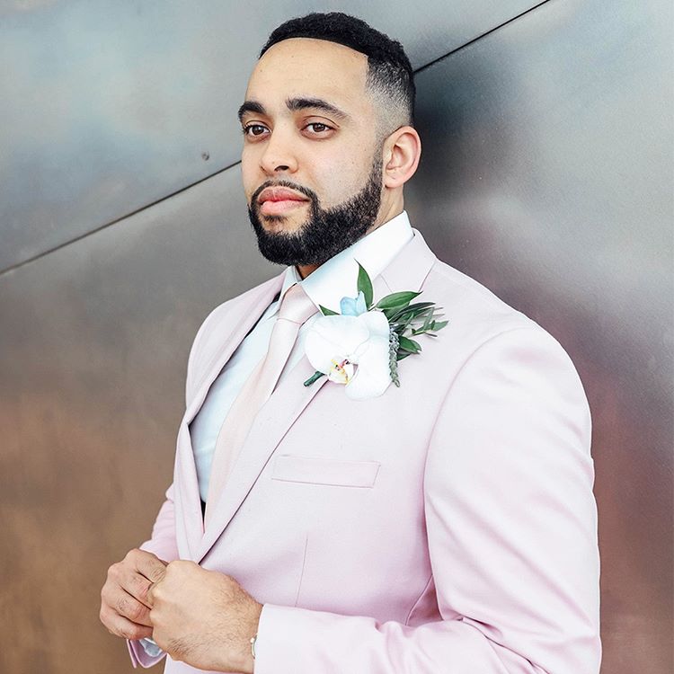 Pink Notched Lapel Mens Suits For Groom Tuxedos Party Prom Tuxedo