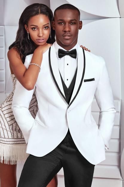White 2-piece Bespoke Shawl Lapel Single-breasted Suits