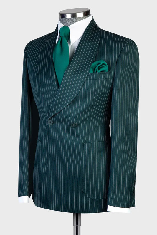 Striped Shawl Lapel 2-piece Suit