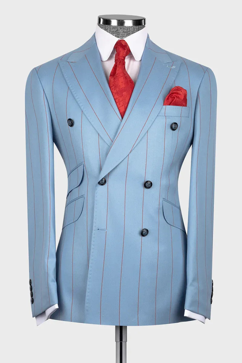 Bold Striped Double-breasted 2-piece Suit