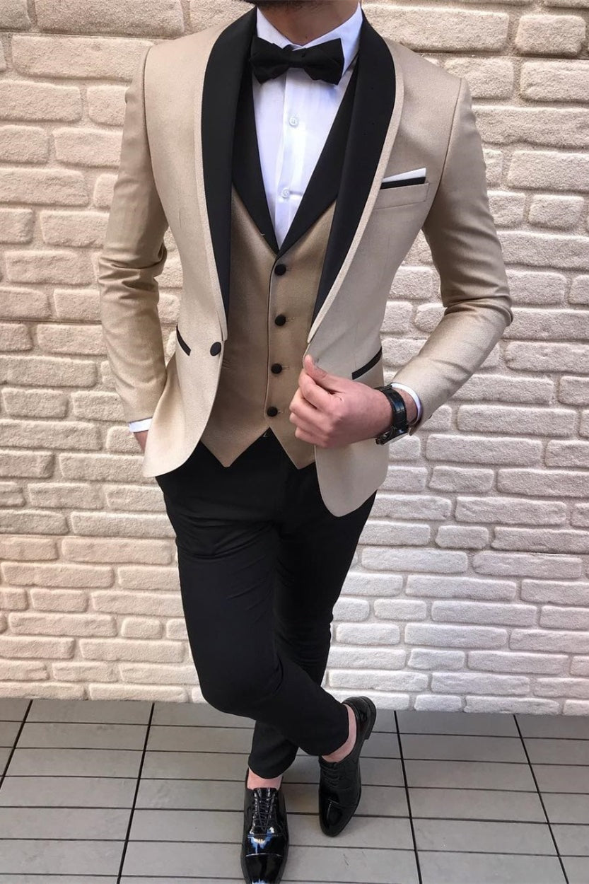 Three-piece Champagne Wedding/Prom Tuxedo