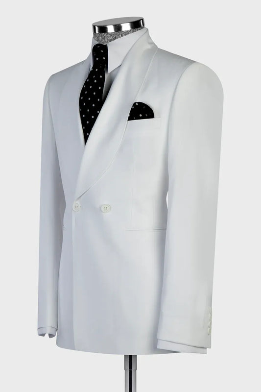 White Two-button Shawl Lapel 2-piece Suit