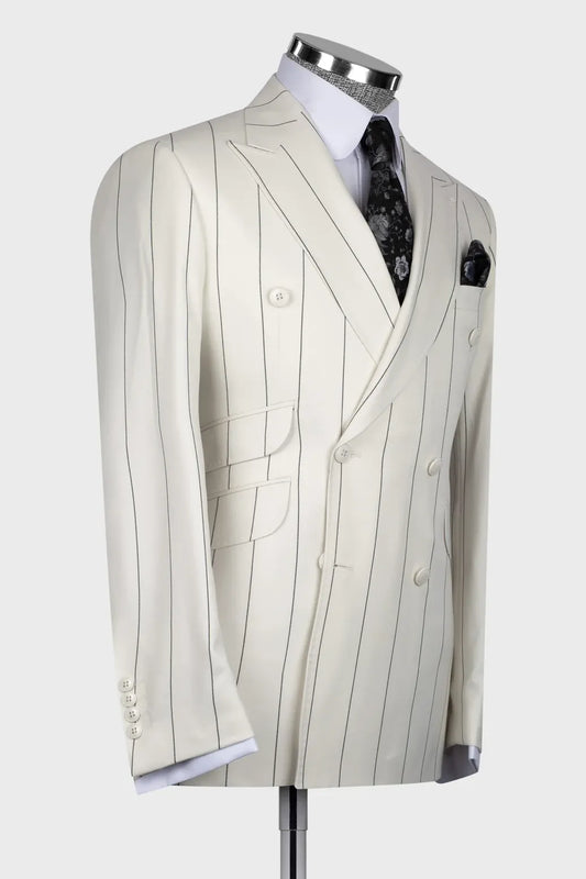 Bold Striped Double-breasted 2-piece Suit
