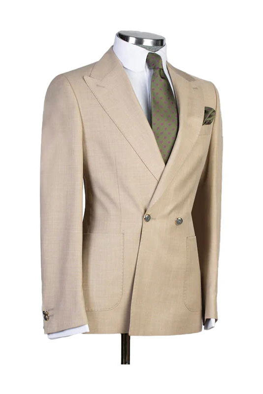Champagne 2 Piece Two-button Fashion Prom Suit