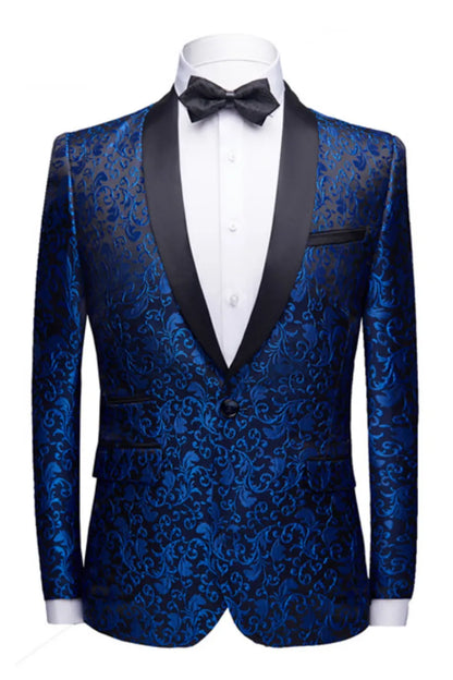 Blue Jacquard 2-piece Shawl Lapel Tuxedo