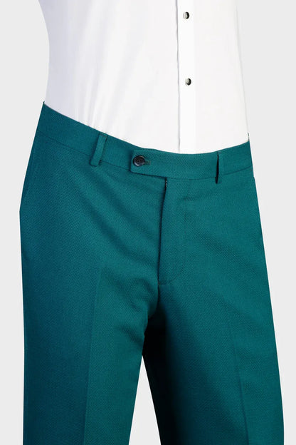 Teal Blue 2-piece Double-breasted Shawl Lapel Suit