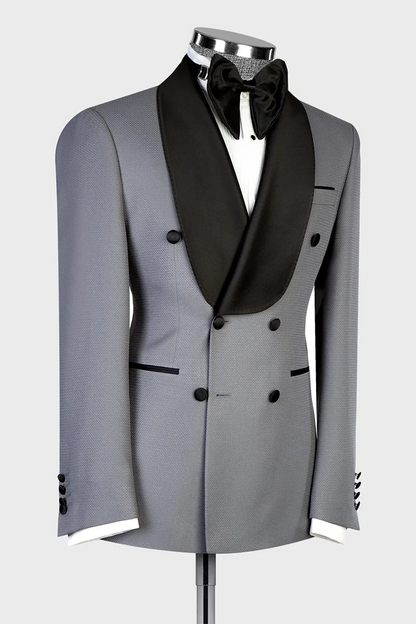Gray Double-breasted 2-piece Tuxedo