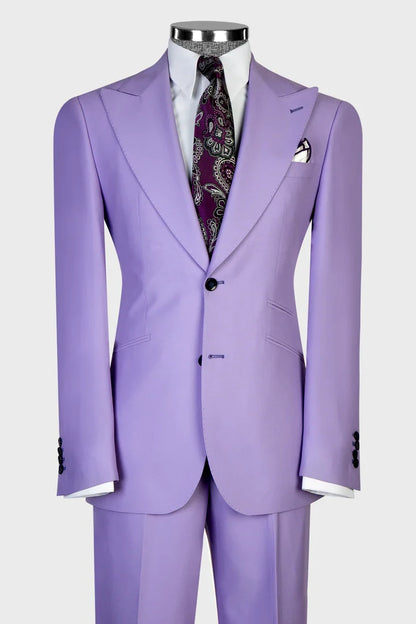 Wide Lapel 3-piece Suit in Purple