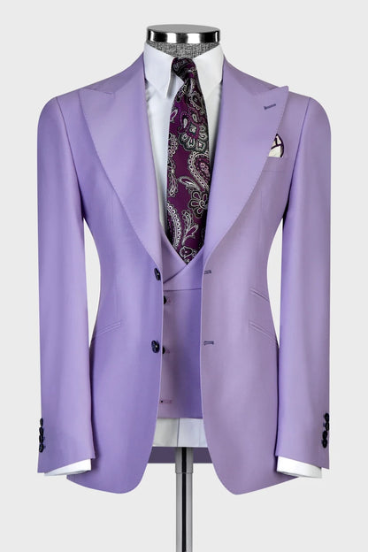 Wide Lapel 3-piece Suit in Purple