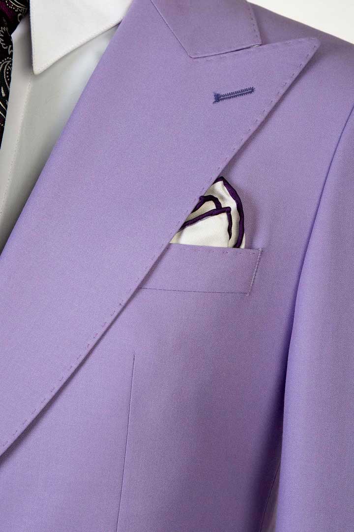 Wide Lapel 3-piece Suit in Purple