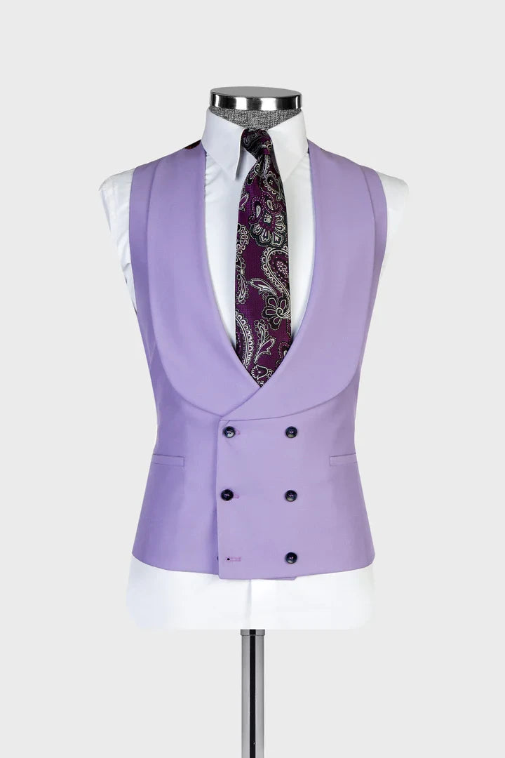 Wide Lapel 3-piece Suit in Purple