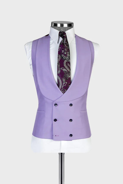 Wide Lapel 3-piece Suit in Purple