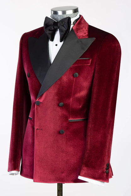 Velvet Double-breasted 2-piece Blazer Tuxedo