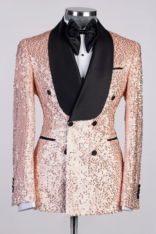 Sequins 2-piece Tuxedo in Pink