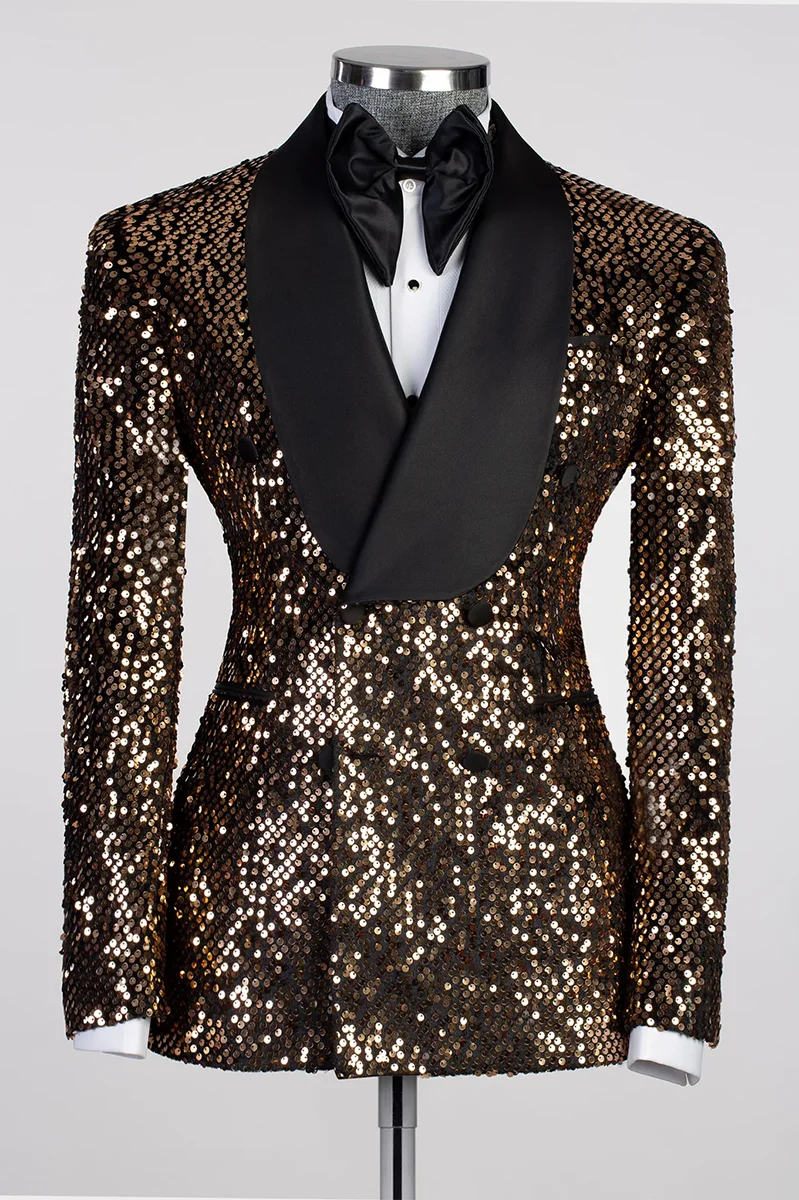 Sequins Double-breasted 2-piece Blazer Tuxedo