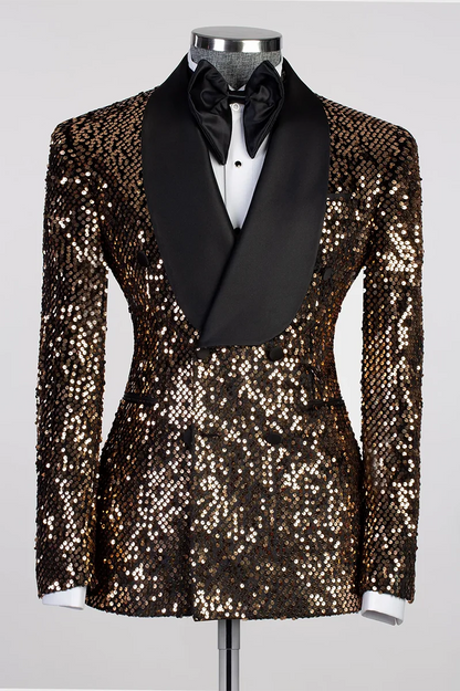 Sequins Double-breasted 2-piece Blazer Tuxedo
