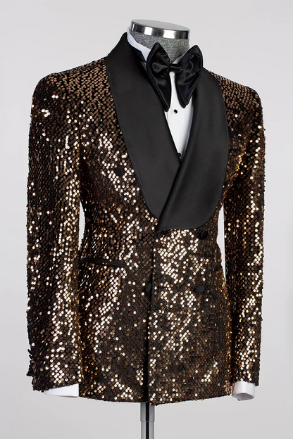 Sequins Double-breasted 2-piece Blazer Tuxedo