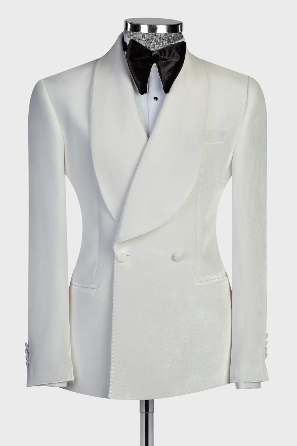Velvet White 2-piece Suit for Prom