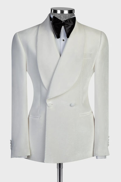Velvet White 2-piece Suit for Prom