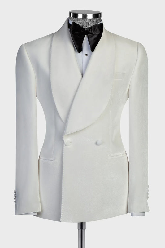 Velvet White 2-piece Suit for Prom