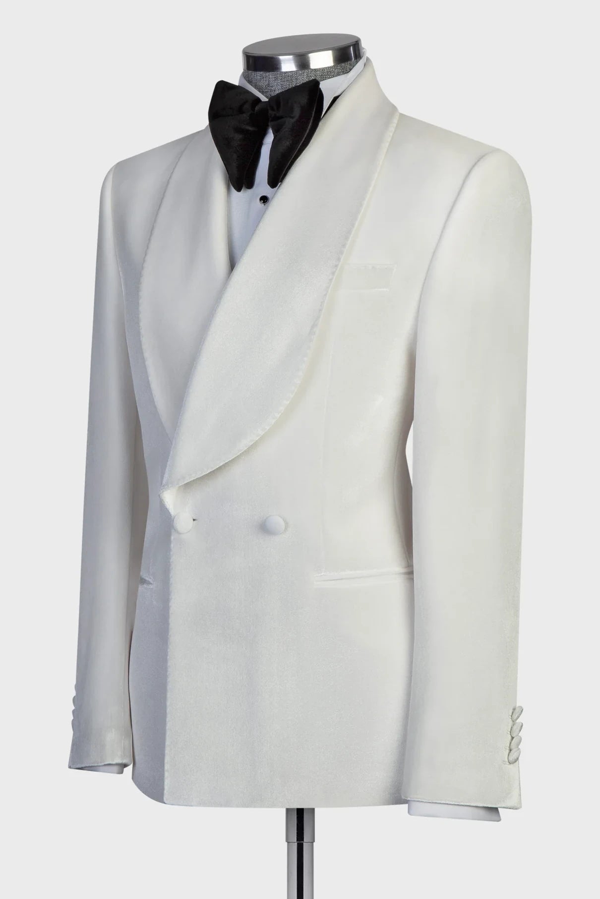 Velvet White 2-piece Suit for Prom