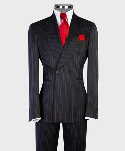 Black Stripe 2-piece Double-breasted Suit