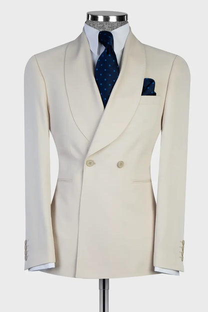 White 2-piece Double-breasted Suit