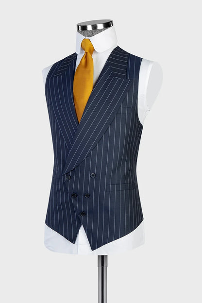 Stripe Wide Lapel 3-piece Prom Suit
