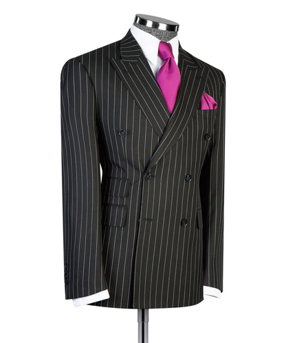 Black Stripe 2-piece Double-breasted Suit