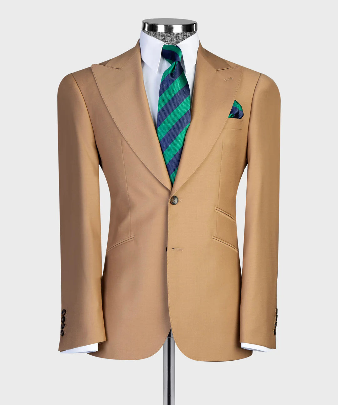 Khaki  Peak Lapel Tuxedo 3-piece Suit for Prom