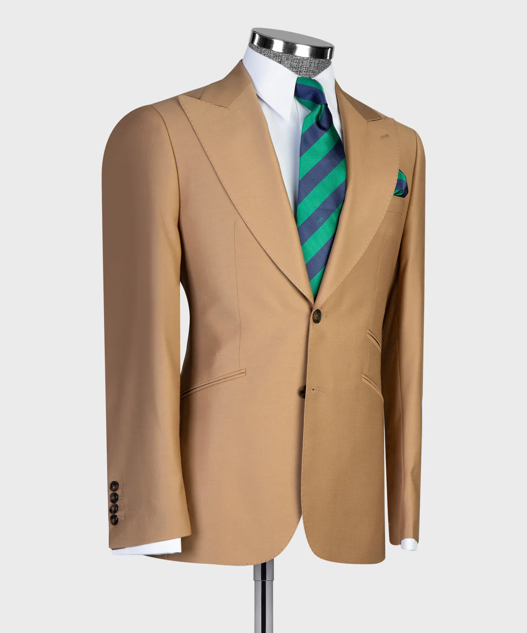 Khaki  Peak Lapel Tuxedo 3-piece Suit for Prom