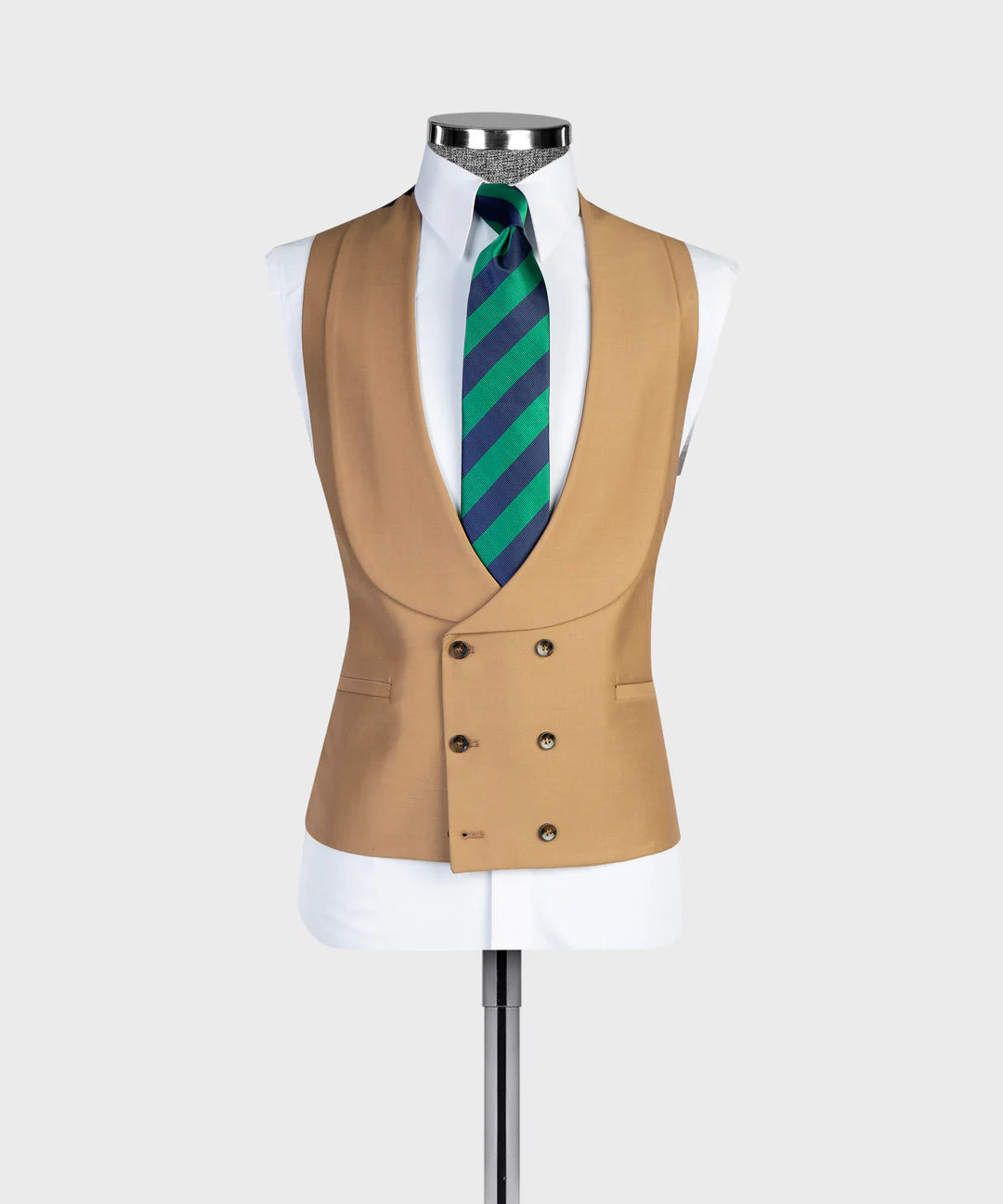 Khaki  Peak Lapel Tuxedo 3-piece Suit for Prom